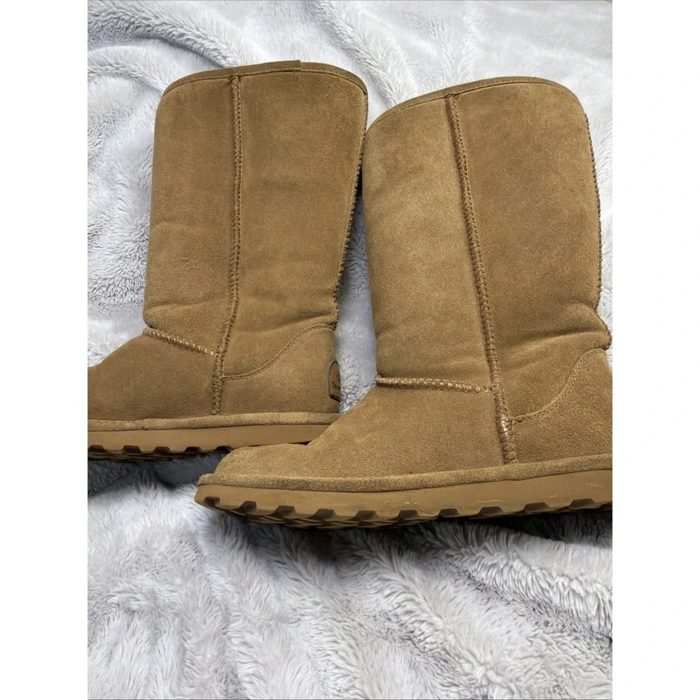 Bear Paw Tall Boots Size 8 Brown Suede Treated With Weather Proof
